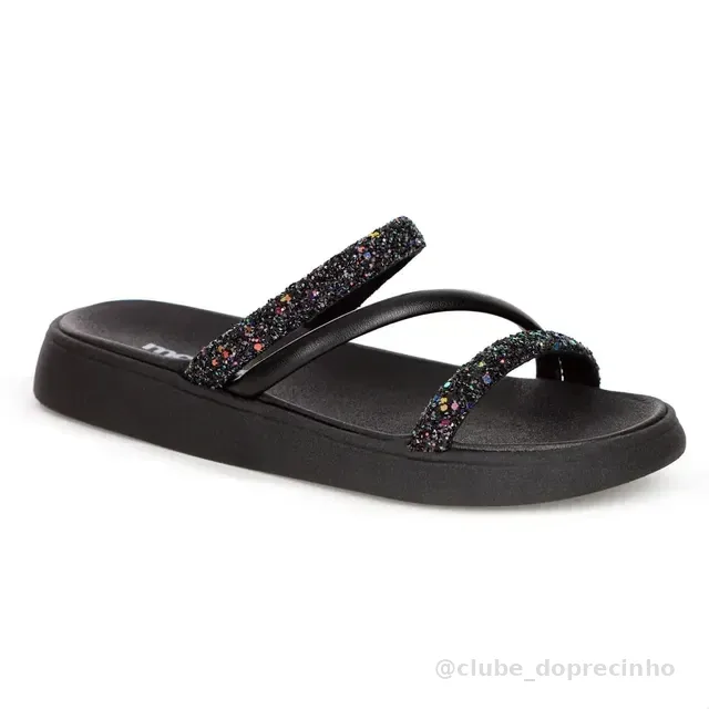 Sandalia Papete Moleca Feminina Tiras Strass Macia Original