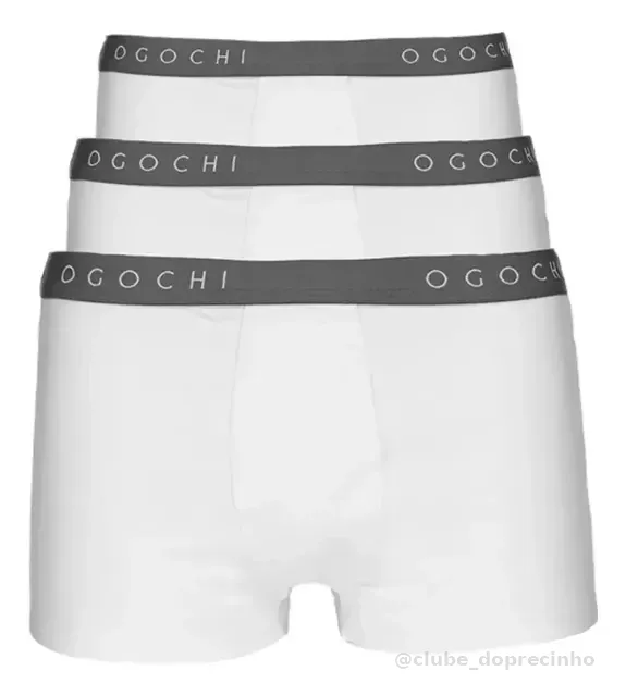 Kit 3 Cuecas Boxer Masculina Adulto Ogochi - Algodão Premium