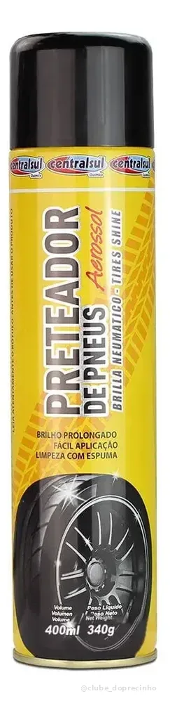 Pretinho Limpa Pneus 400ml Spray Power Preteador Centralsul Pretinho