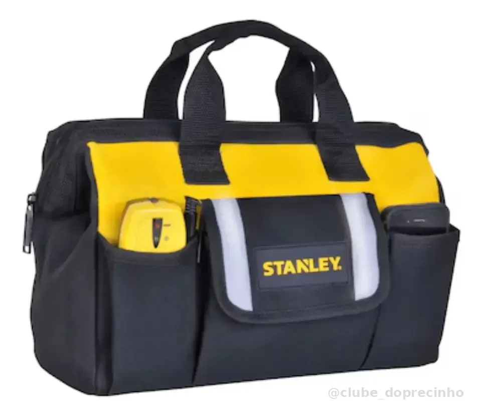 Bolsa Ferramentas Stanley Stst512114 12 Bolsos Cor Preto/Amarelo