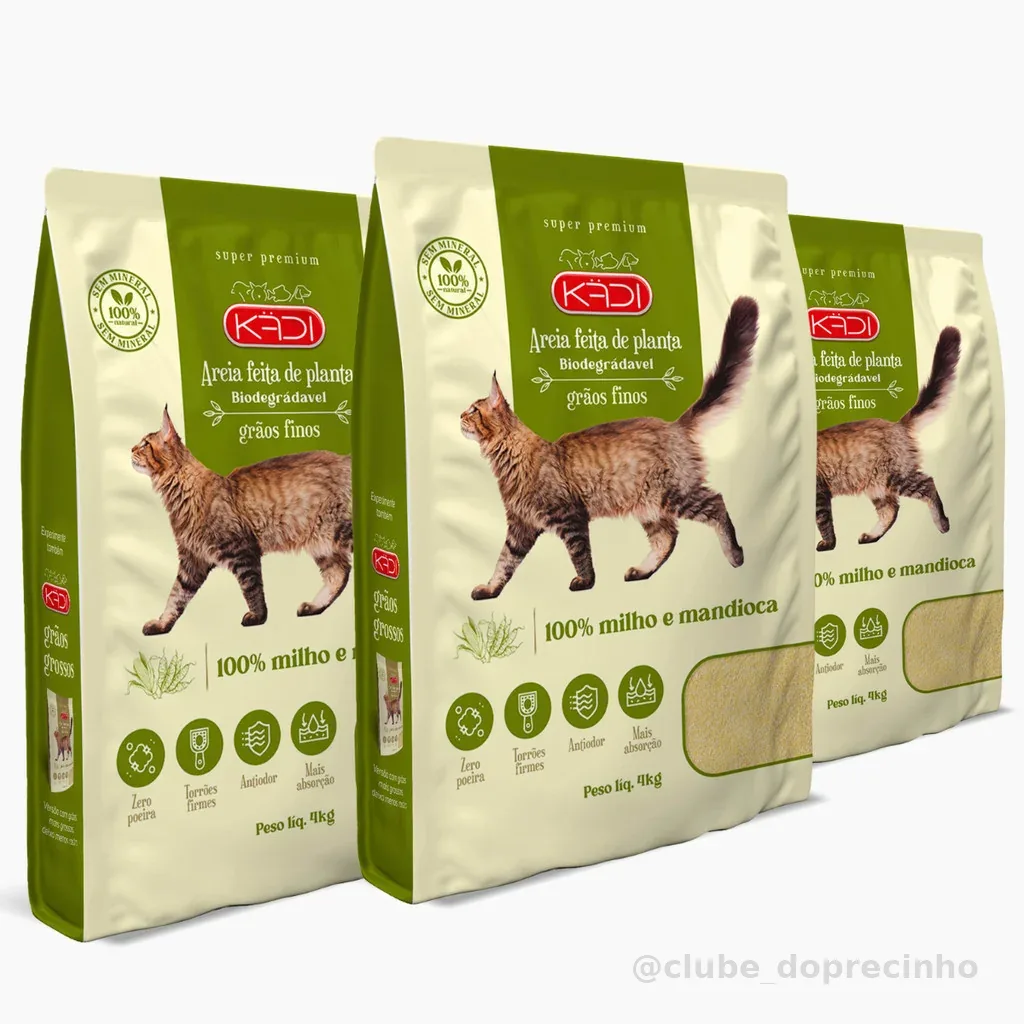 Areia Kadi Biodegradável 4 Kg Grãos Finos