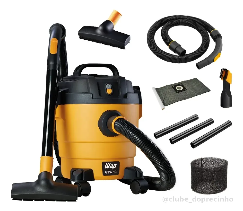 Aspirador De Pó e Água Wap Gtw 10 Compacto 1400w 10 Litros Amarelo