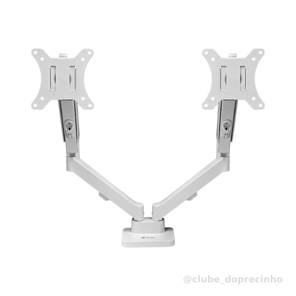 Suporte Articulado Para 2 Monitores 13 a 32 Pistão a Gás Zinnia Nimbo 210 Branco