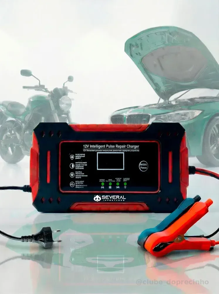 Carregador Inteligente De Bateria Automotiva Several Importados 12v Portátil Rápido Para Carro Moto E Veículos Several