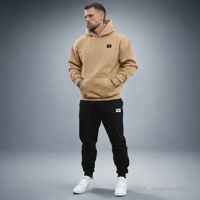 Conjunto De Moletom Polo Calça + Blusa De Frio Kit Masculino