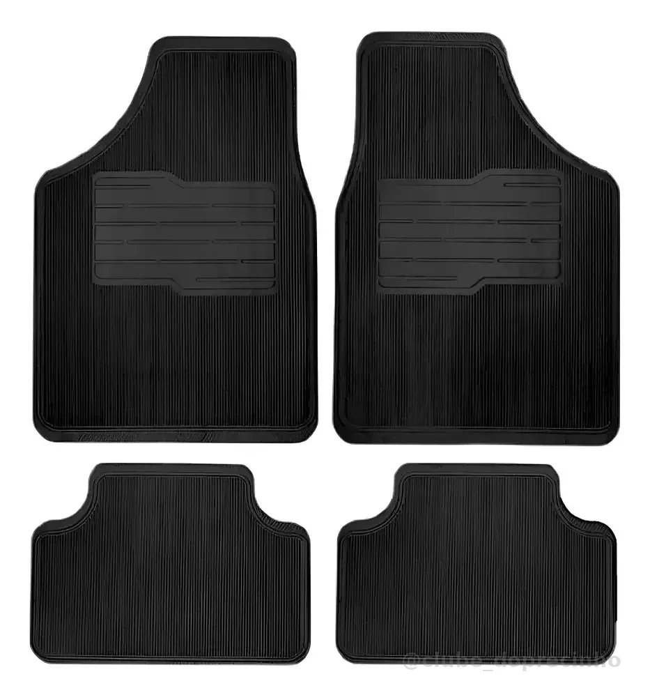 Jogo Tapete Carro Borracha Universal 4 Peças Preto Promoção Preto