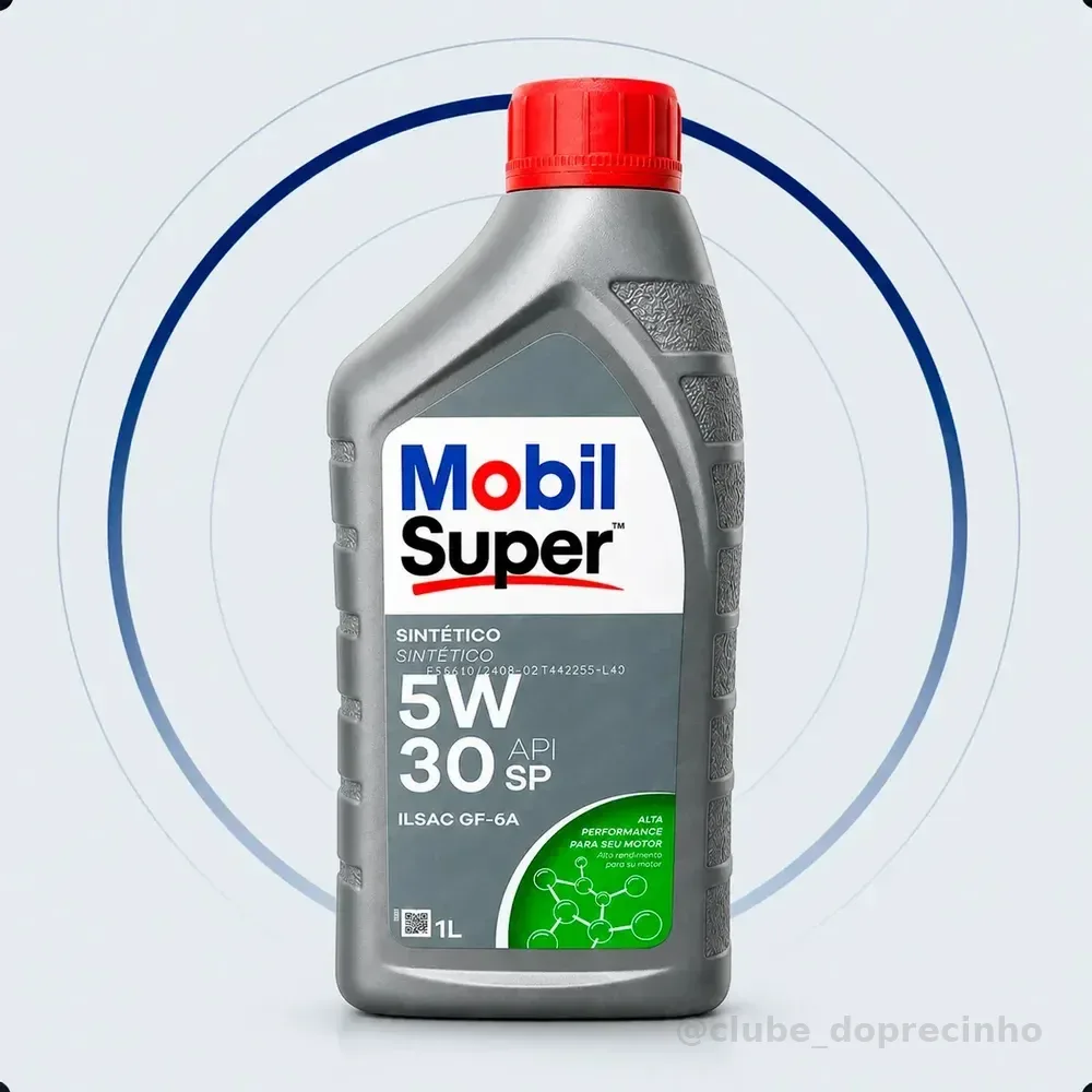 Óleo Mobil Super 5W30 Sintético API SP Para Motores Flex Gasolina Etanol e GNV Original