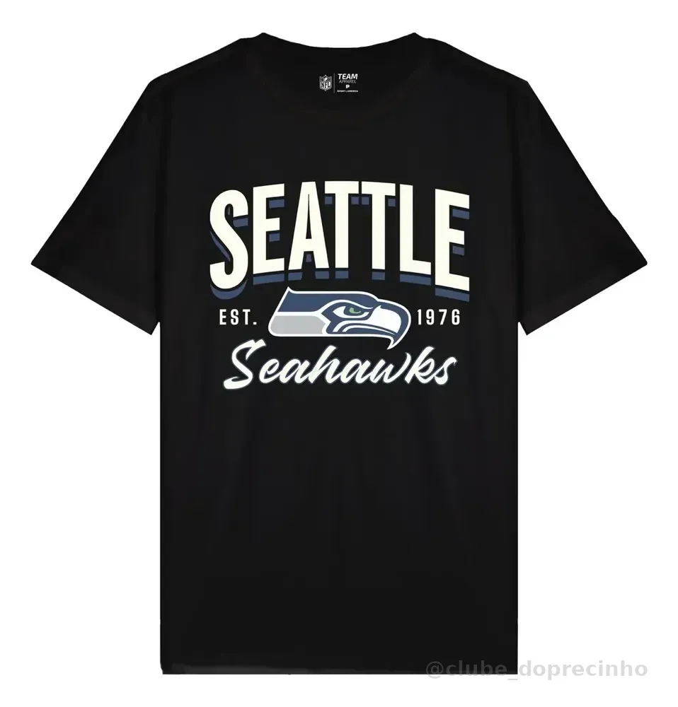 Camiseta Nfl Seattle Seahawks Team Culture Sport America Preto G