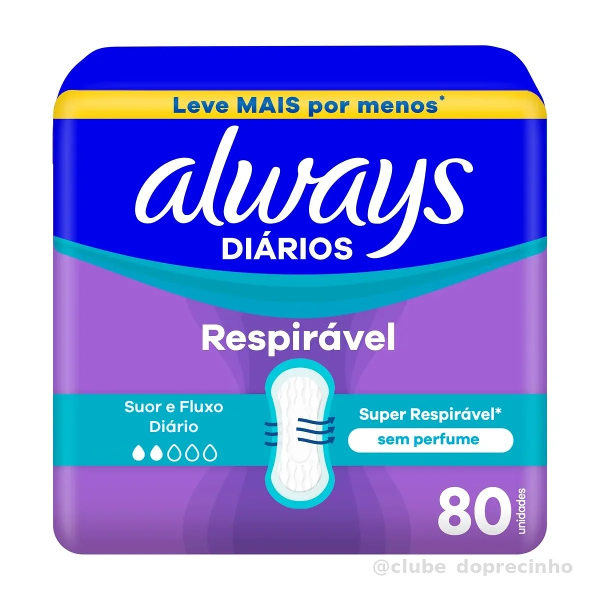 Always Protetor Diário Respirável Sem Perfume 80 Unidades
