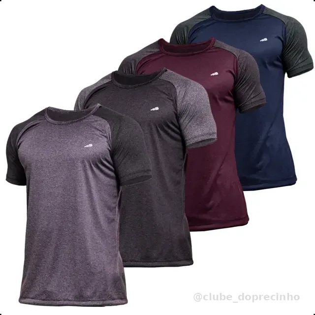 4 Camisetas Masculina Dry Fit Premium Camisa Academia Kit