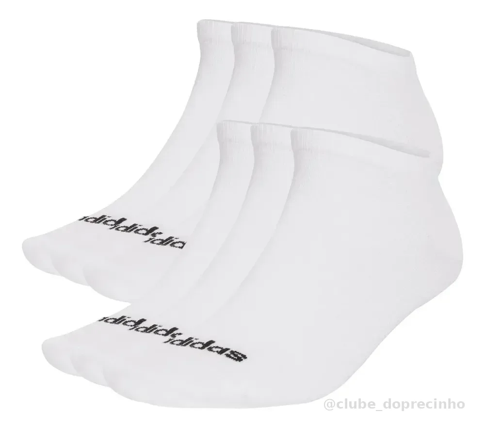 6 Pares De Meias Finas Linear Ballerina adidas Branco Lisa P