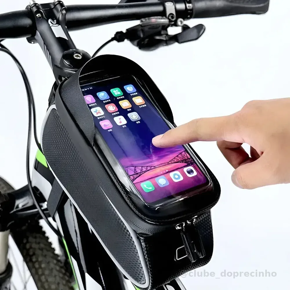 Bolsa Quadro Bicicletal Impermeável Suporte Celular Bike Preto