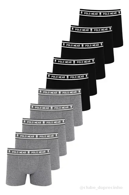 Kit 10 Cuecas Algodão Polo Wear Sortido