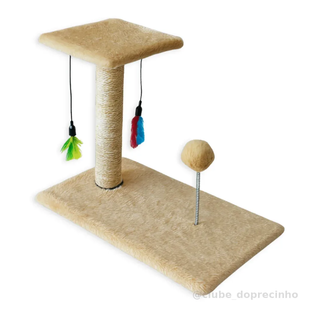 Arranhador Para Gatos Poste Brinquedo Bolinha Interativo