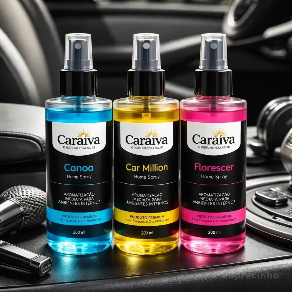 Kit Cheirinho Spray Importado Automotivo Aromatizante 200ml Azul Million/kaiak/blooming