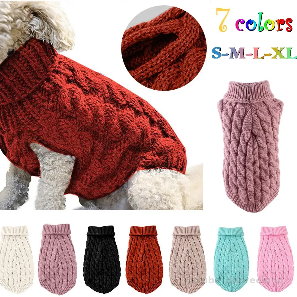 Suéter Quente De Inverno Para Cães E Gatos Pequenos Médios , Camiseta Com Gola Alta