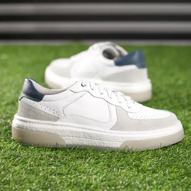 Tênis Democrata Denim Pulse Casual Leve Confortável Couro