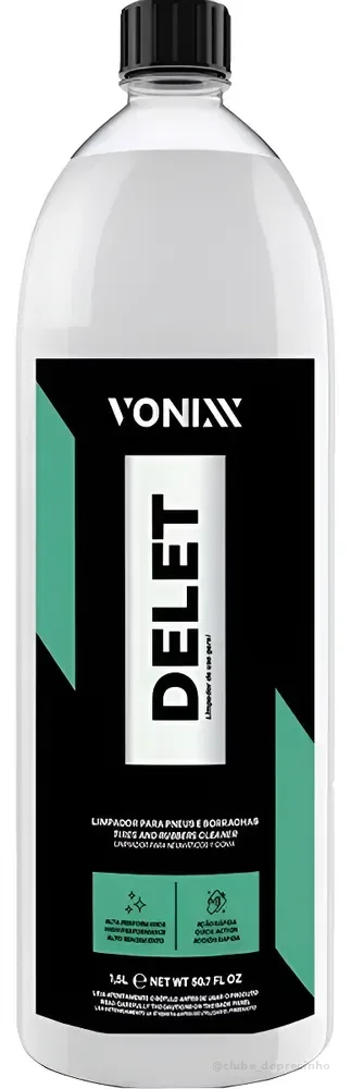 Limpador De Pneus Borrachas Plástico Delet 1,5l Vonixx