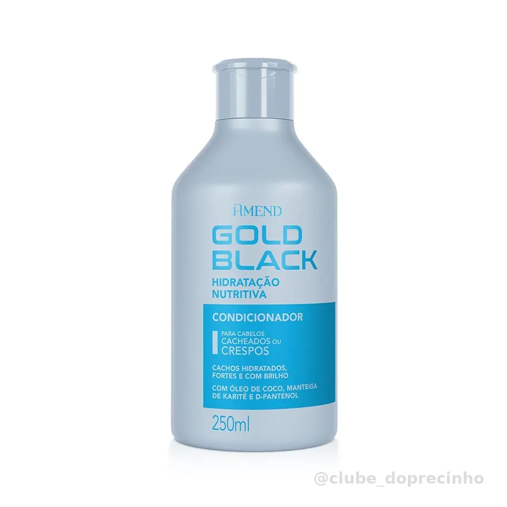 Condicionador Amend Gold Black Hidratação Nutritiva, 250ml