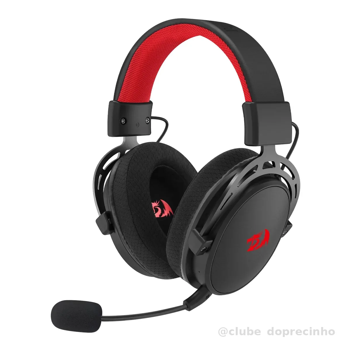 Headset Gamer Redragon Cragblade Pro Preto Sem Fio Bluetooth, USB 2.4GHz USB, 3.5mm Drivers 50mm Microfone Duplo 7.1 Surround Virtual PC, PS3, PS4, PS5, XBox One, Switch