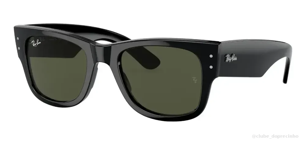 Óculos Sol Ray-ban Sem Gênero Wayfarer Rb0840s 901/31 Quadrado Preto Verde
