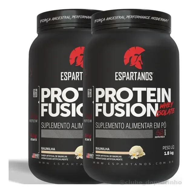 Kit 2x Suplemento Em Pó Whey Protein Fusion 1800g Espartanos