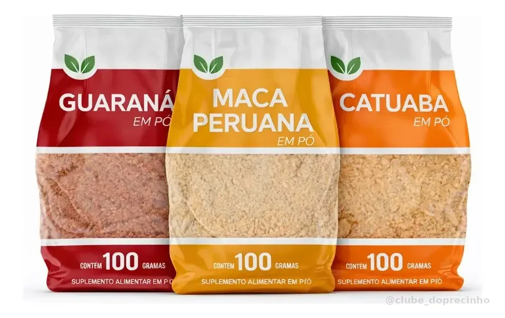 Kit Pré Treino Baratinho Natural Energia Disposição Kit 3 Natural