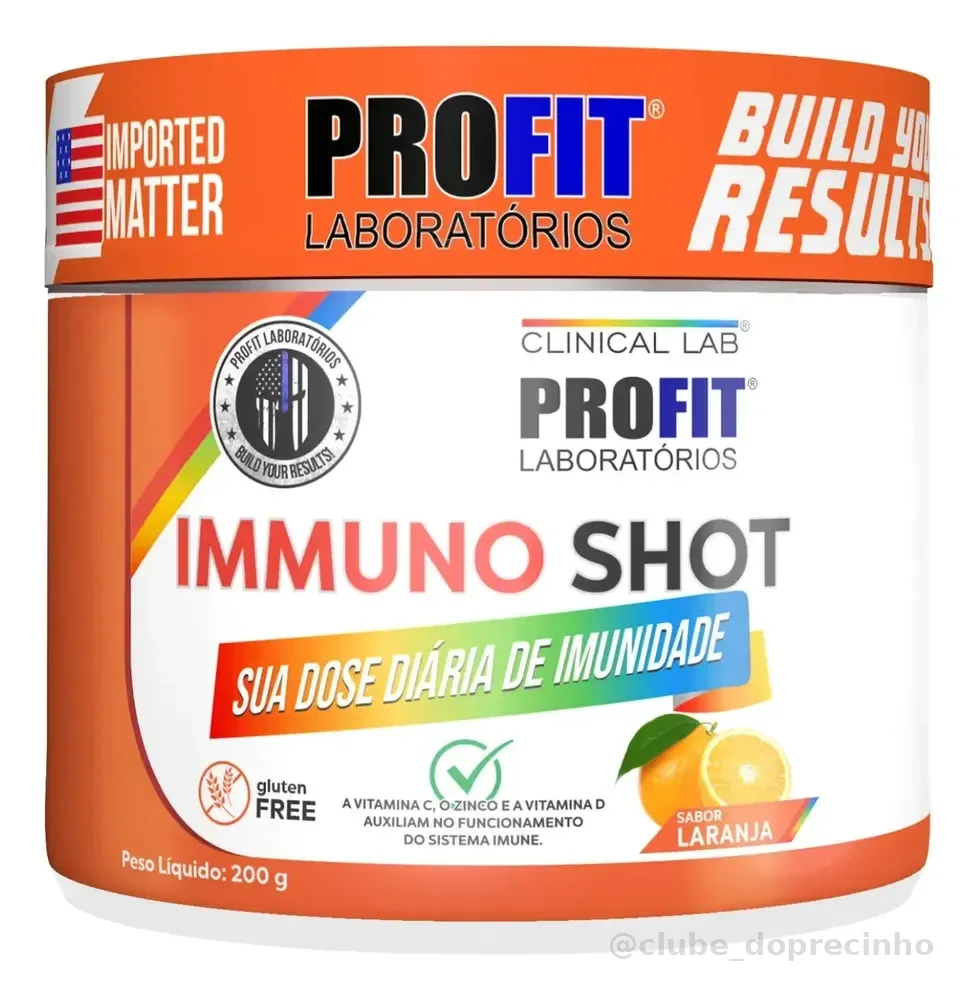 Immuno Shot ( Vit C + Vit D + Glutamina + Zinco) Profit Labs Sabor Laranja
