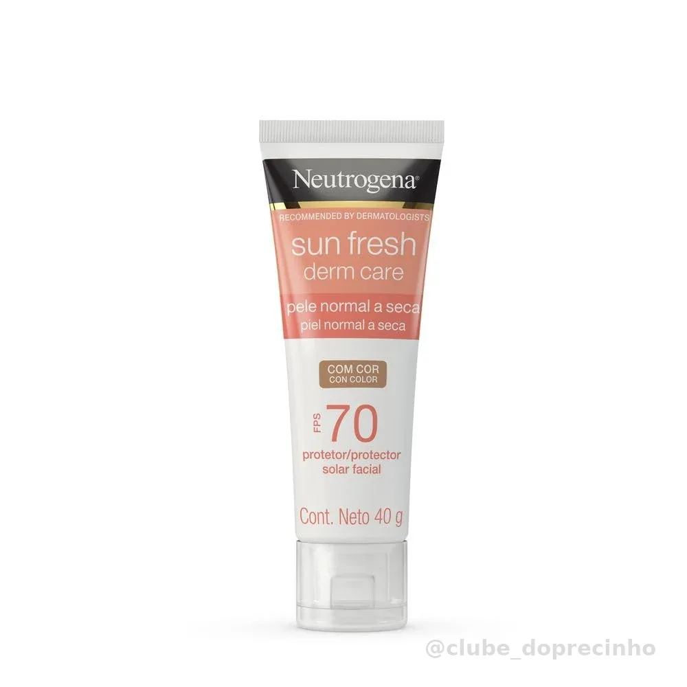 Protetor Solar Facial Para Pele Seca NEUTROGENA SUN FRESH Derm Care Com Cor FPS 70, 40g