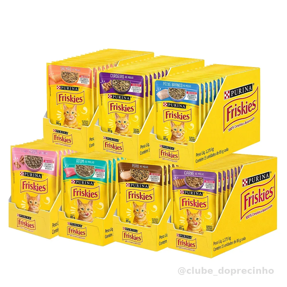 Ração úmida Friskies Sabores Variados para Gatos 15x85 g
