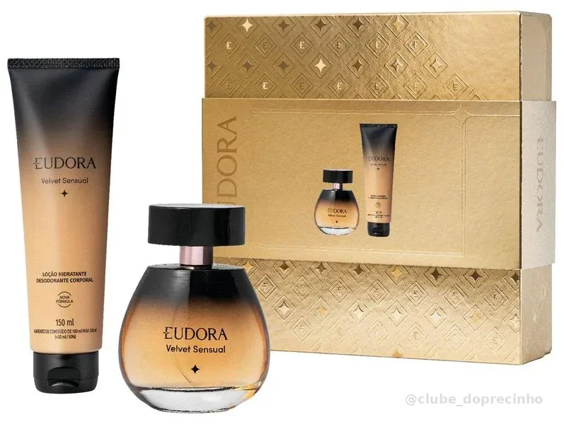 Kit Eudora Loção Desodorante Corporal 150ml e 1 Desodorante Colônia 100ml Velvet Sensual