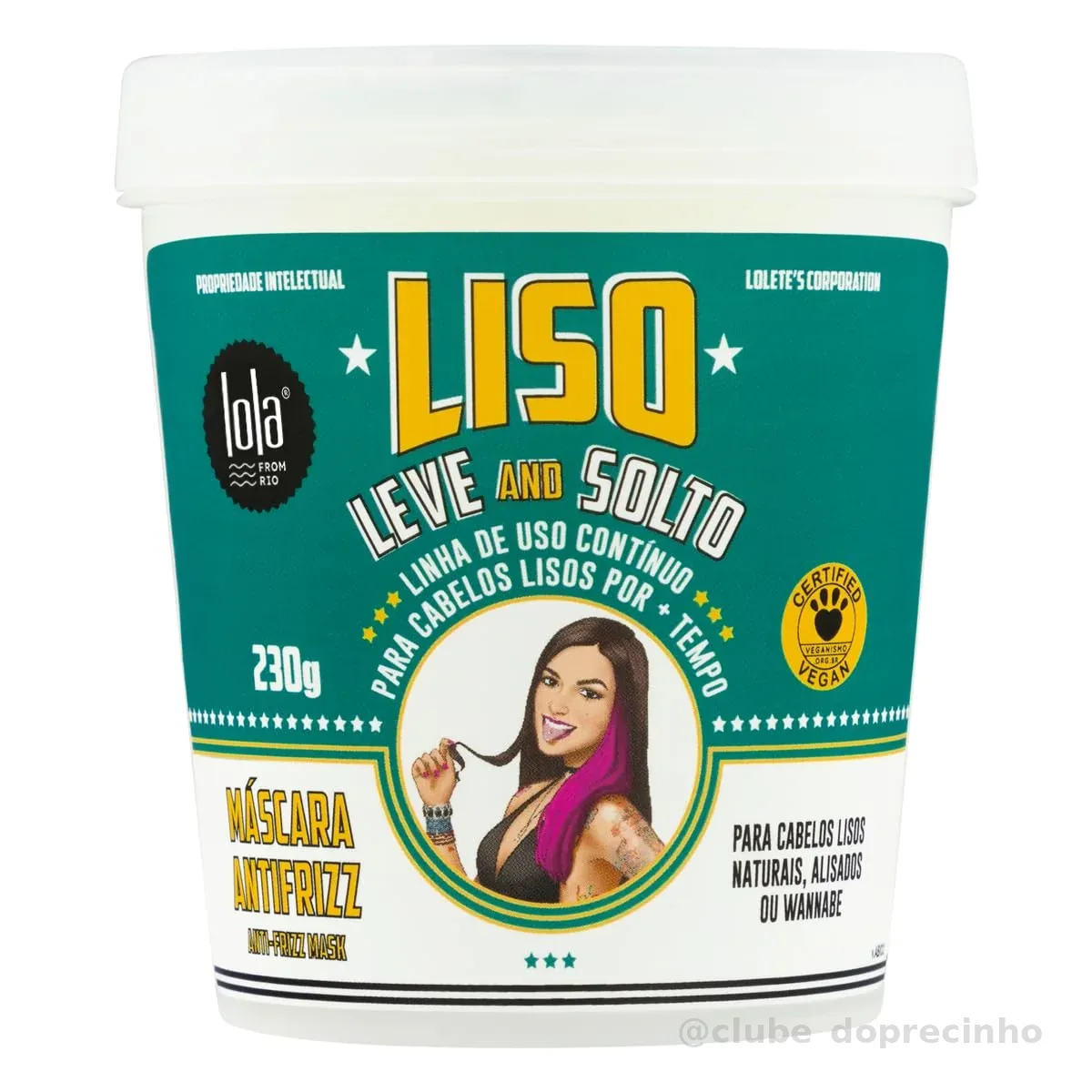 Liso Leve e Solto Máscara 230g , Lola Cosmetics