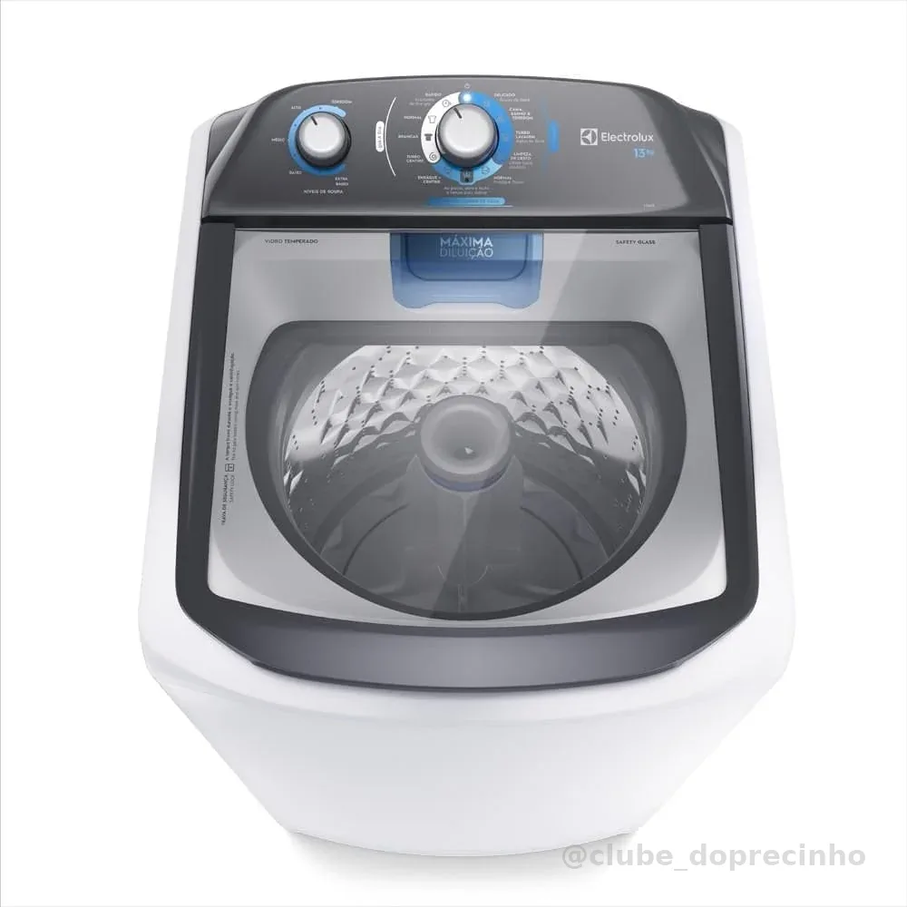 Lavadora de Roupas Electrolux 13kg Cesto Inox 10 Programas de Lavagem Branca Efficient LDA13