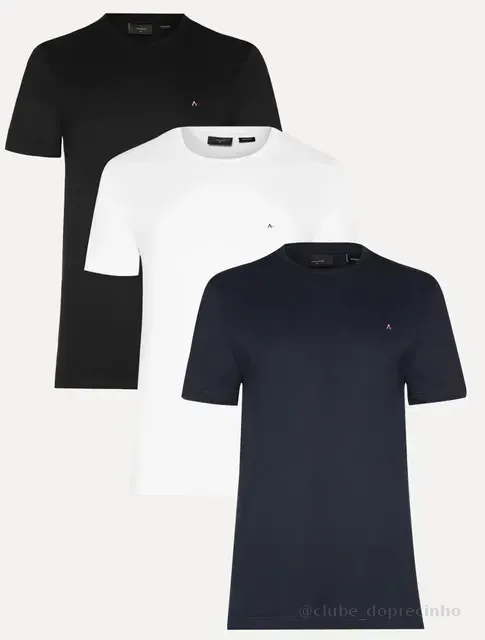Kit Camisetas Aramis Preta/branca/azul Marinho - Original