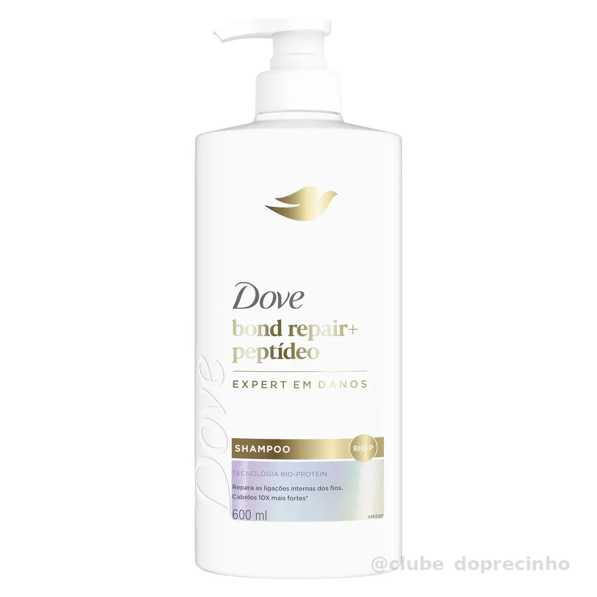 Dove Shampoo Bond Intense Repair + Peptídeo 600ml Pump
