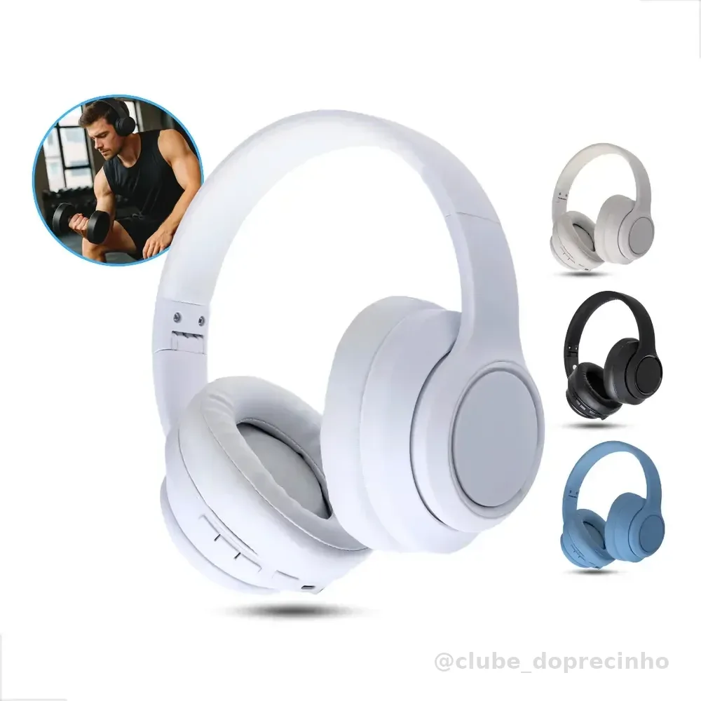 Fone De Ouvido Headphone Bluetooth Estéreo Sem Fio Headset Branco