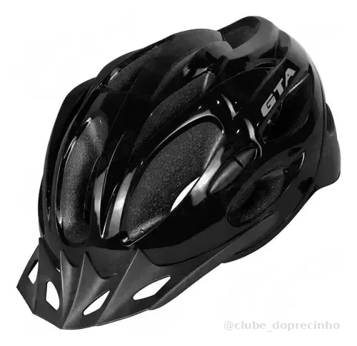 Capacete Ciclismo GTA Inmold Start LED MTB Preto Tamanho M 54-58cm