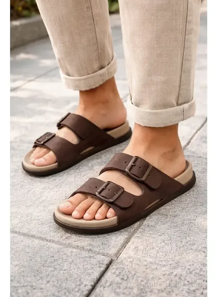 Sandália Birken Estilo Papete Moderna Design Clean Ajustavel Café/areia Birken 41.42 Br