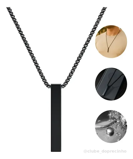 Corrente Masculina Veneziana 70cm + Pingente Pêndulo