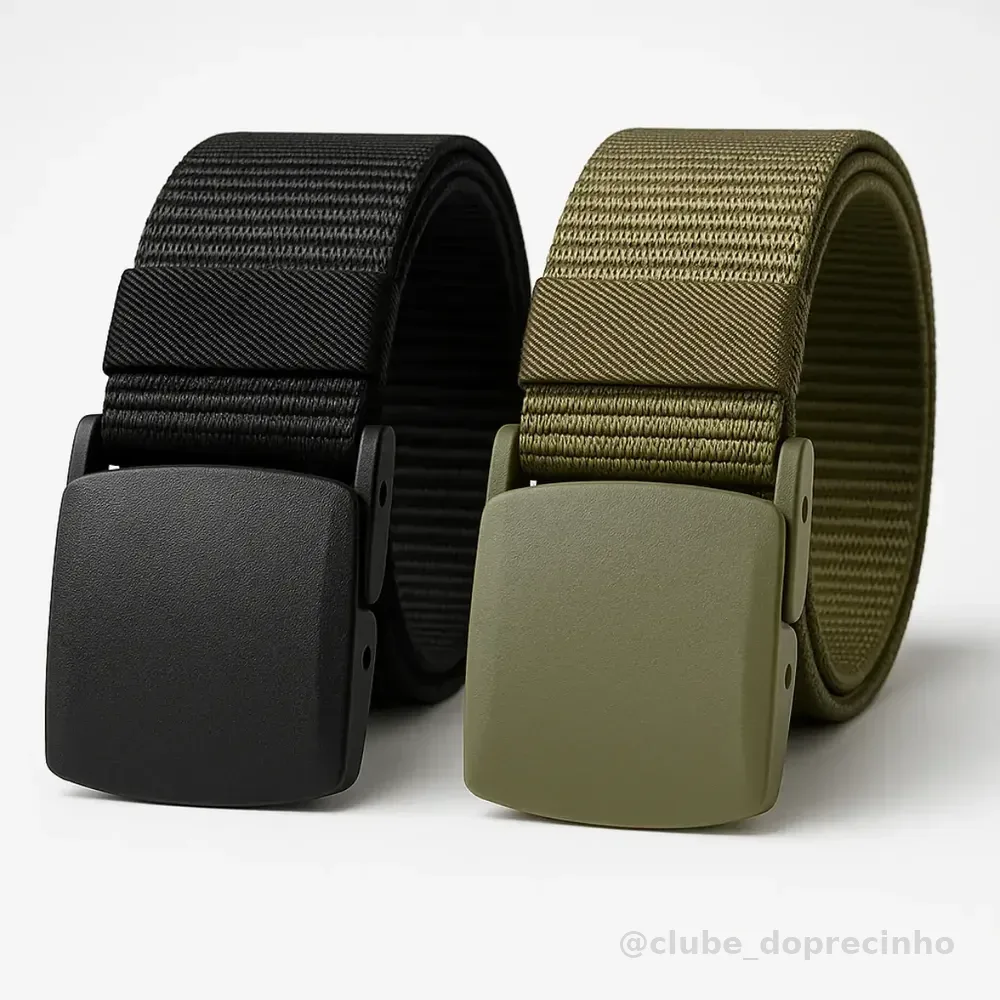 Kit 2 Cintos Antialérgicos Engate Rápido Regulável Mardi Preto/verde 120