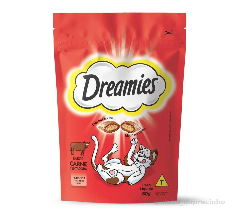 Petisco Dreamies Carne Gatos Adultos 80g