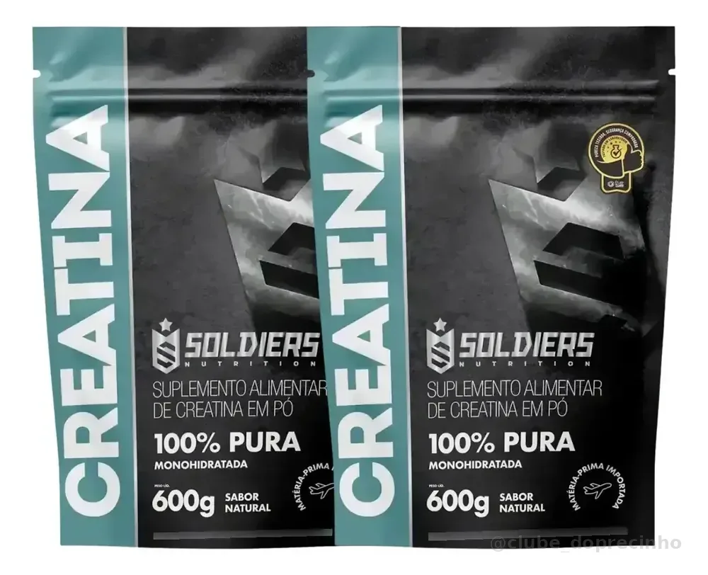 Creatina Monohidratada 1200g Soldiers Nutrition 100% Pura Sem Sabor