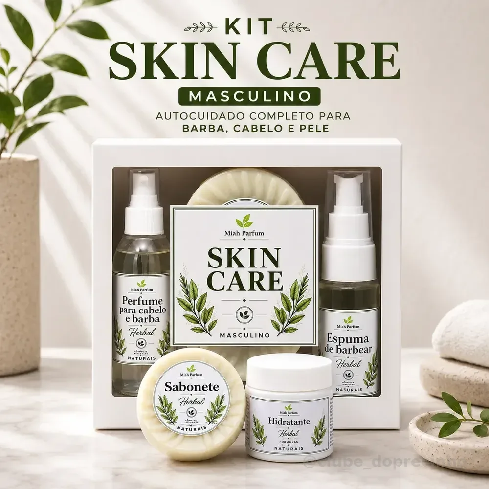 Kit Skin Care Masculino Completo Barba Cabelo Pele