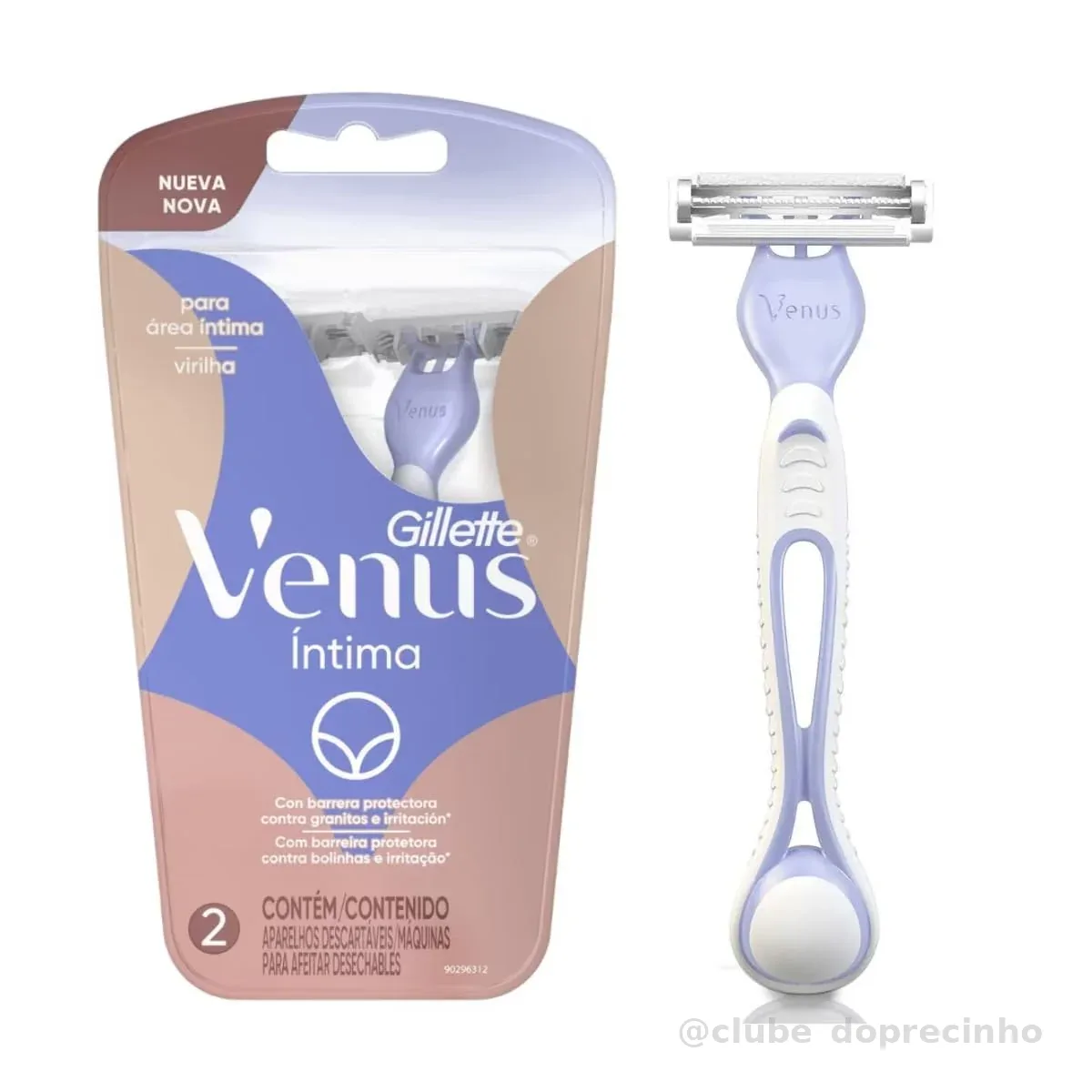 Gillette Venus Íntima, Aparelho de Depilação Descartável, 2 Unidades
