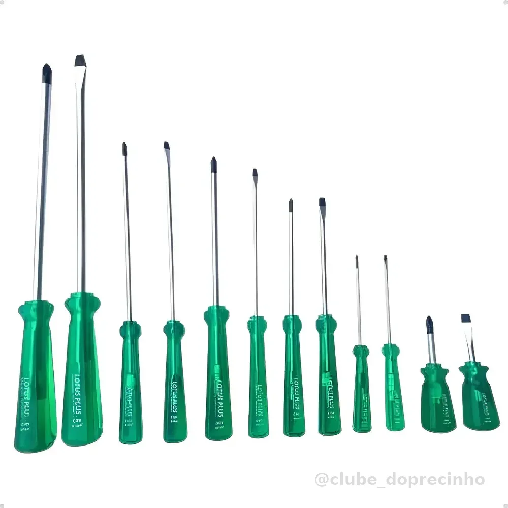 Kit Jogo De Chaves Phillips E Fenda 12 Unidades Marca Lotus Verde