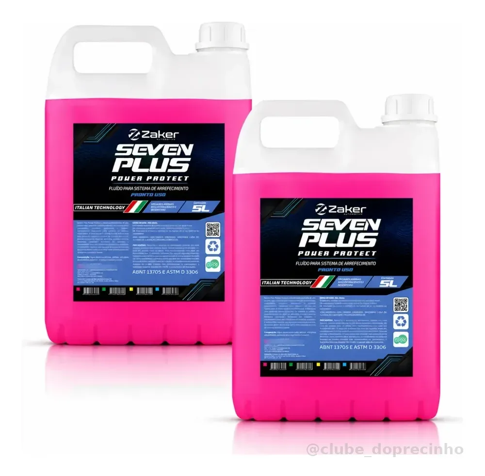 2x Líquido Radiador Universal Zaker Proteção Pronto Uso 10l Rosa-chiclete