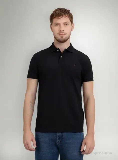 Camiseta Polo Aramis Masculina Basic Piquet Preta