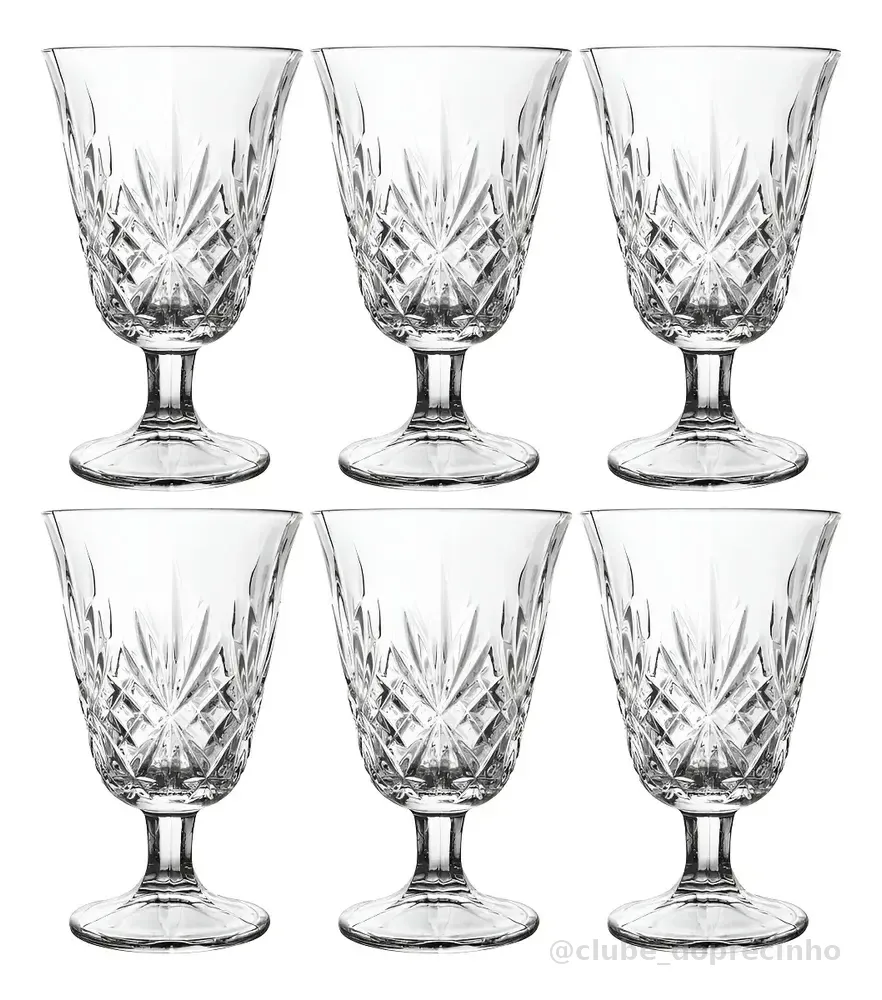 Conjunto De 6 Taças Para Água 250ml Dublin 7069 Lyor