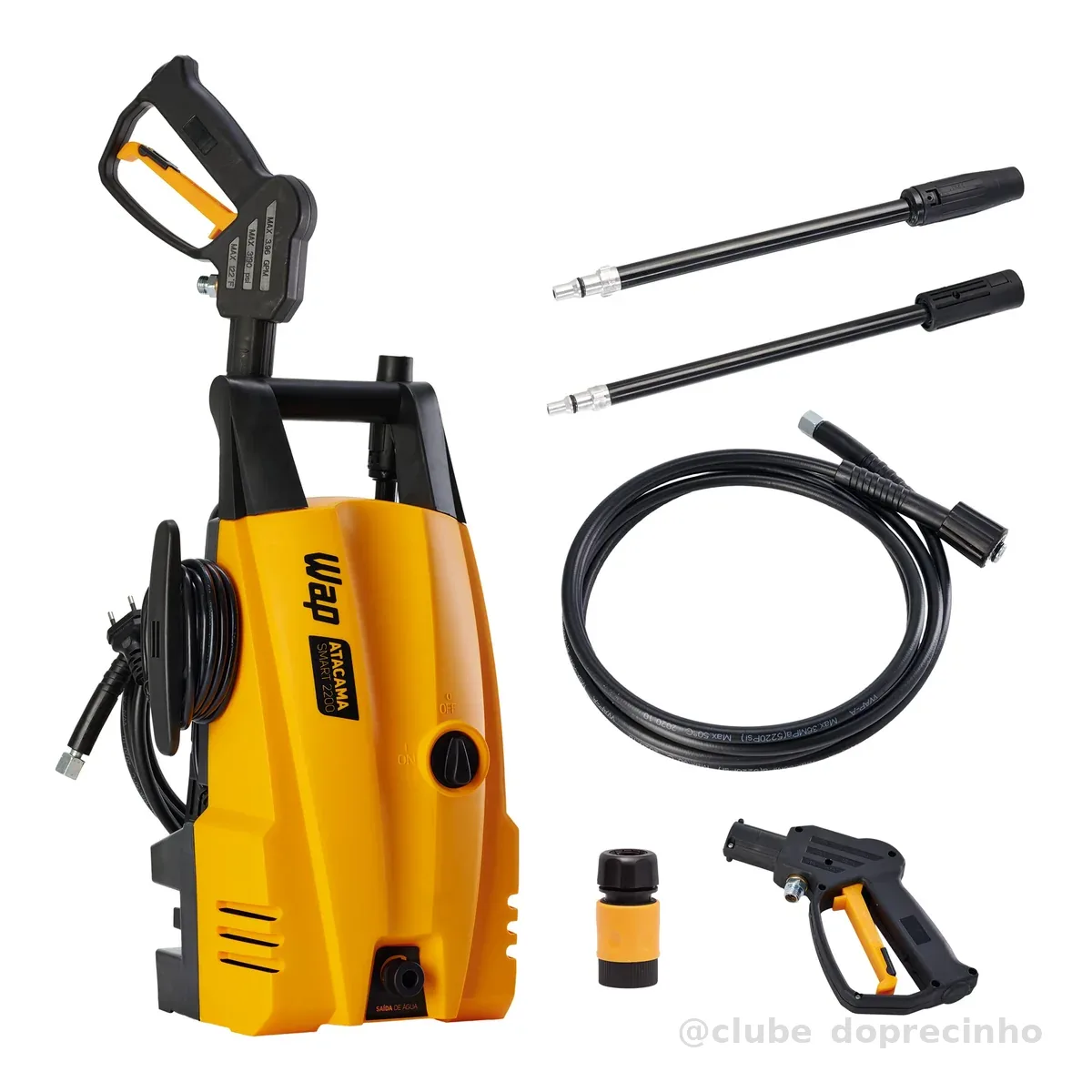 WAP Lavadora de Alta Pressão ATACAMA SMART 2200, 330L/h, com Jato em Leque e Concentrado, 1500psi 1400W 127V