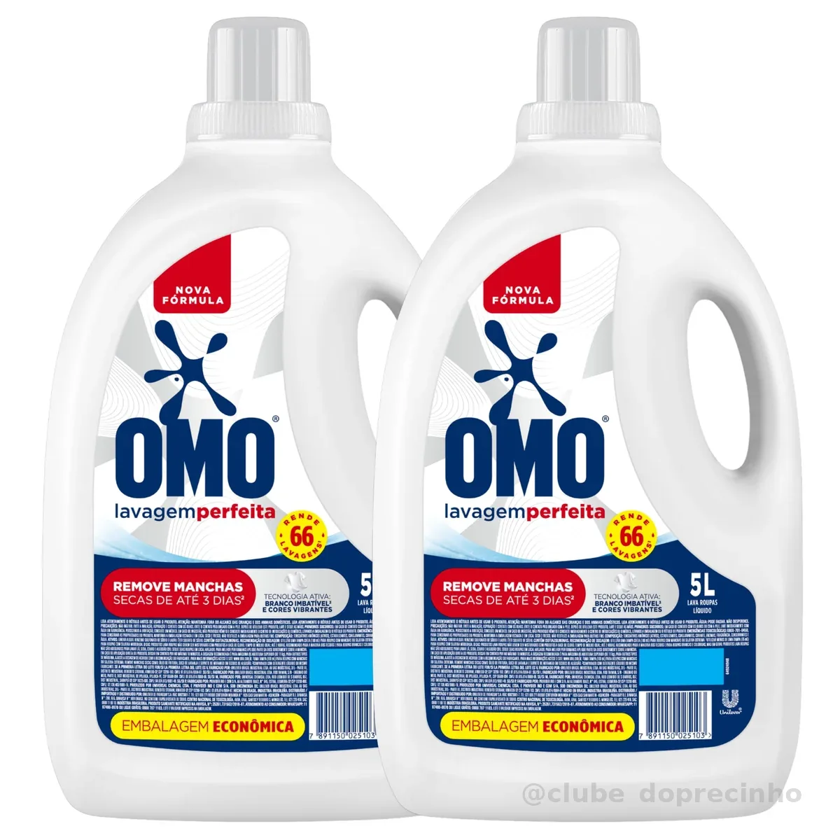 Omo Sabão Líquido 2 Unidades Lavagem Perfeita 5L